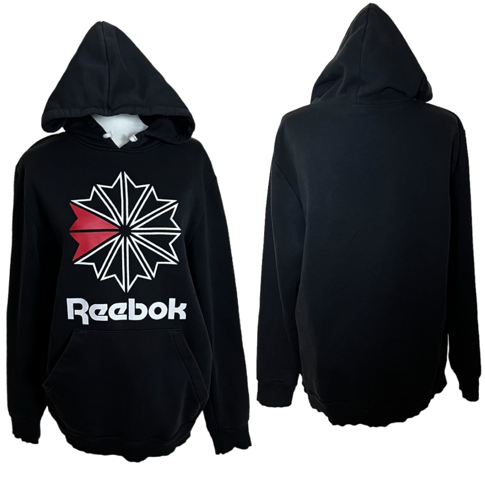 Reebok Classic Hoodie Sweatshirt Size Large Black